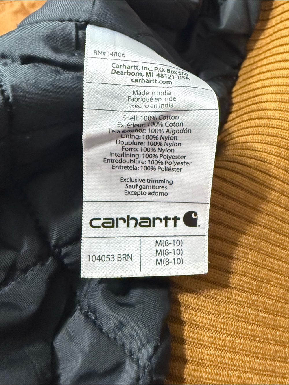 Carhartt Brown Hooded Work Jacket - Picture 8 of 8